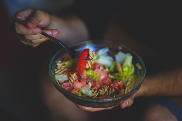 Man Eating Salad