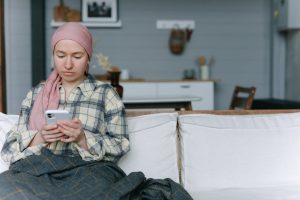 a person on a sofa